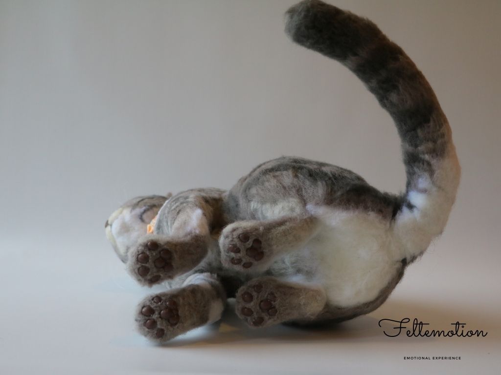猫／アメリカンショートヘアー・おすわり】羊毛フェルト