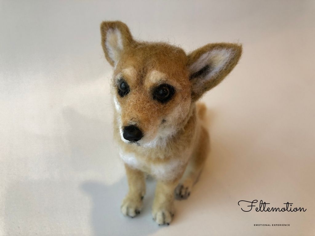 羊毛フェルト　ミックス犬 羊毛フェルトミックス犬